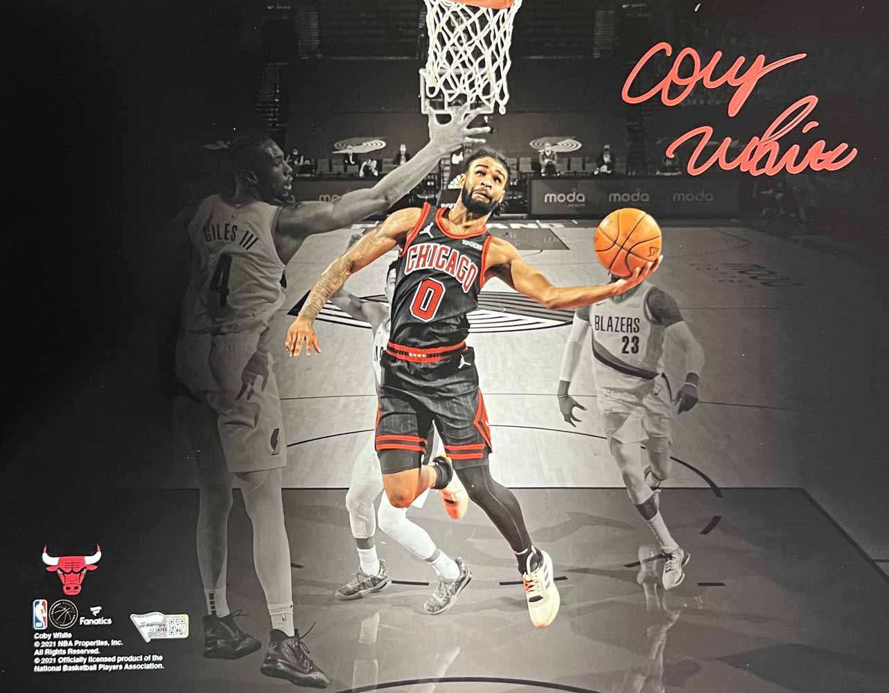 Coby White Autographed Chicago Bulls Spotlight 11x14 Photo